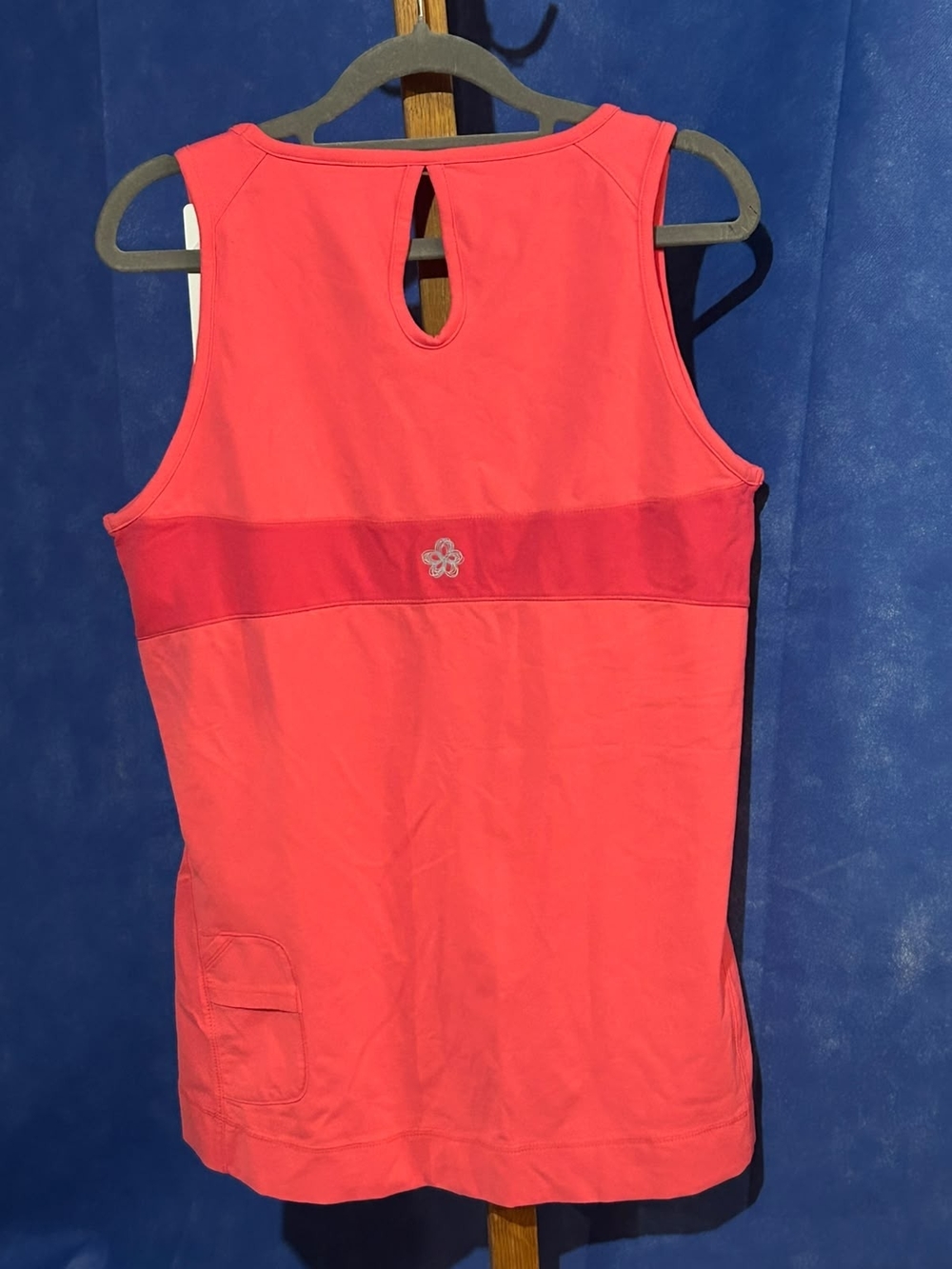 Tuff Athletics Coral Sleeveless Keyhole Tank